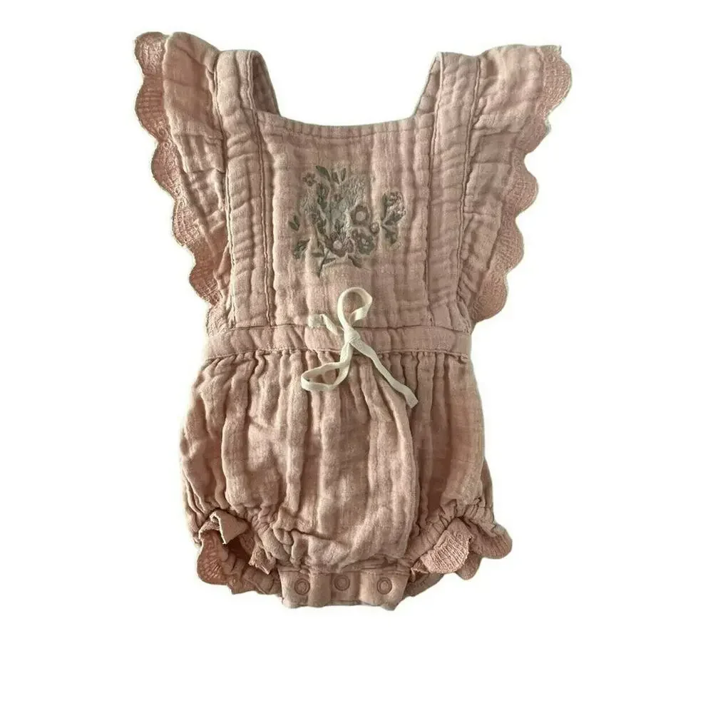 Jamie Kay Embroidered Muslin Playsuit Romper